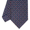 E.Marinella CRAVATTA SARTORIALE CLASSICA IN SETA BLU SCURO Microfantasia fiore Online