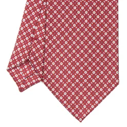 E.Marinella CRAVATTA SARTORIALE CLASSICA IN SETA BORDEAUX Microfantasia fiore Sale