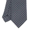 E.Marinella CRAVATTA SARTORIALE CLASSICA IN SETA BLU SCURO Microfantasia fiore