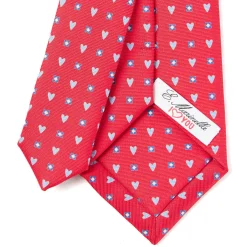 E.Marinella CRAVATTA SARTORIALE CLASSICA IN SETA ROSSA Collezione san valentino Clearance