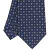 E.Marinella CRAVATTA SARTORIALE CLASSICA IN SETA BLU Microfantasia fiore