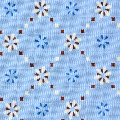E.Marinella CRAVATTA SARTORIALE CLASSICA IN SETA AZZURRA Microfantasia fiore Discount