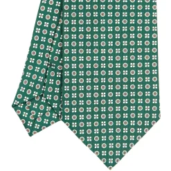 E.Marinella CRAVATTA SARTORIALE CLASSICA IN SETA VERDE SCURO Microfantasia fiore Sale