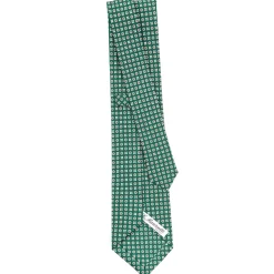 E.Marinella CRAVATTA SARTORIALE CLASSICA IN SETA VERDE SCURO Microfantasia fiore Sale