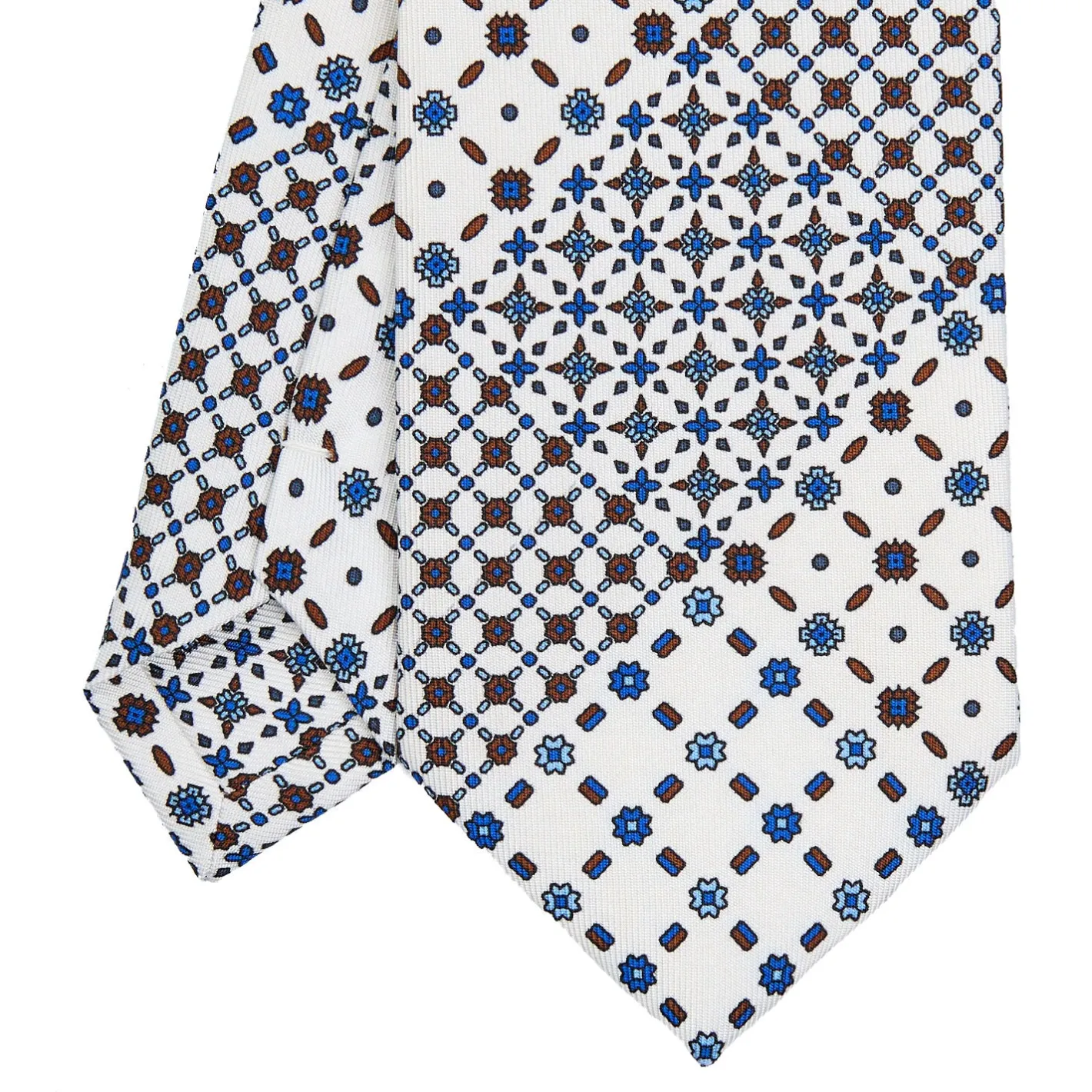 E.Marinella CRAVATTA SARTORIALE CLASSICA IN SETA BIANCA Patchwork Sale