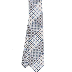 E.Marinella CRAVATTA SARTORIALE CLASSICA IN SETA BIANCA Patchwork Sale