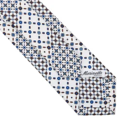 E.Marinella CRAVATTA SARTORIALE CLASSICA IN SETA BIANCA Patchwork Sale