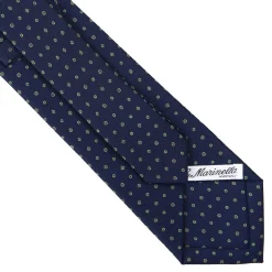 E.Marinella CRAVATTA SARTORIALE CLASSICA IN SETA BLU SCURO Microfantasia fiore Best