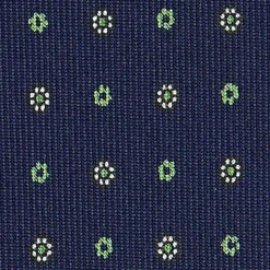 E.Marinella CRAVATTA SARTORIALE CLASSICA IN SETA BLU SCURO Microfantasia fiore Best