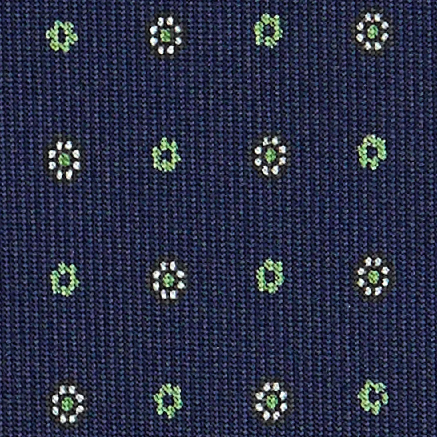 E.Marinella CRAVATTA SARTORIALE CLASSICA IN SETA BLU SCURO Microfantasia fiore Best