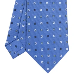 E.Marinella CRAVATTA SARTORIALE CLASSICA IN SETA AZZURRO POLVERE Microfantasia fiore Online