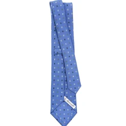 E.Marinella CRAVATTA SARTORIALE CLASSICA IN SETA AZZURRO POLVERE Microfantasia fiore Online