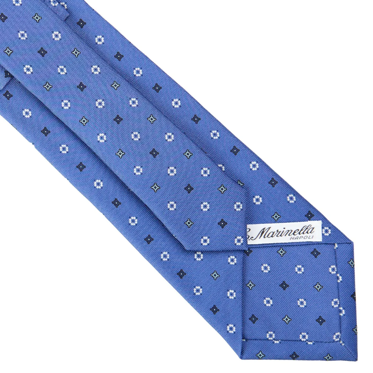 E.Marinella CRAVATTA SARTORIALE CLASSICA IN SETA AZZURRO POLVERE Microfantasia fiore Online