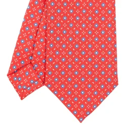 E.Marinella CRAVATTA SARTORIALE CLASSICA IN SETA ROSSA Microfantasia fiore Discount