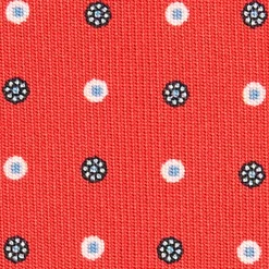 E.Marinella CRAVATTA SARTORIALE CLASSICA IN SETA ROSSA Microfantasia fiore New