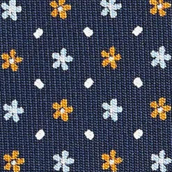 E.Marinella CRAVATTA SARTORIALE CLASSICA IN SETA BLU SCURO Microfantasia fiore