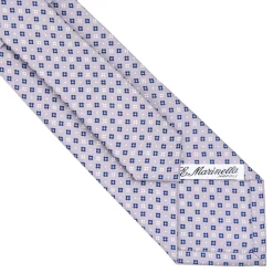 E.Marinella CRAVATTA SARTORIALE CLASSICA IN SETA GRIGIO CHIARO Microfantasia fiore Clearance
