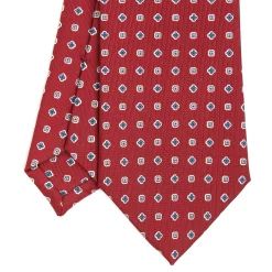 E.Marinella CRAVATTA SARTORIALE CLASSICA IN SETA BORDEAUX Microfantasia fiore Hot