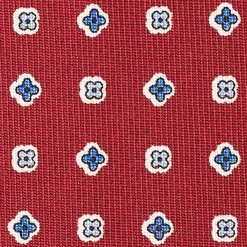 E.Marinella CRAVATTA SARTORIALE CLASSICA IN SETA BORDEAUX Microfantasia fiore Hot