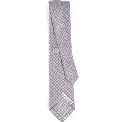E.Marinella CRAVATTA SARTORIALE CLASSICA IN SETA GRIGIO CHIARO Microfantasia fiore Hot