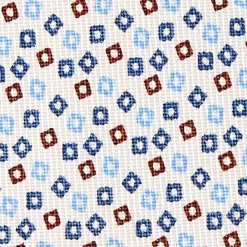 E.Marinella CRAVATTA SARTORIALE CLASSICA IN SETA BIANCO Microfantasia fiore Clearance