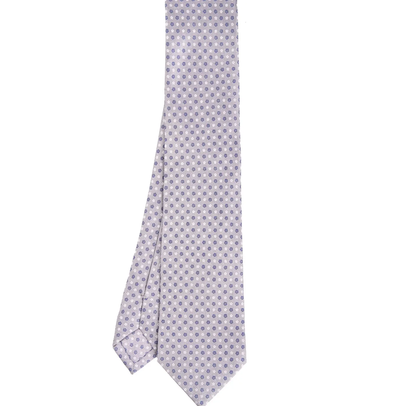 E.Marinella CRAVATTA SARTORIALE CLASSICA IN SETA GRIGIO CHIARO Microfantasia fiore Online
