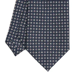E.Marinella CRAVATTA SARTORIALE CLASSICA IN SETA BLU SCURO Microfantasia fiore Online