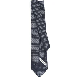 E.Marinella CRAVATTA SARTORIALE CLASSICA IN SETA BLU SCURO Microfantasia fiore Online