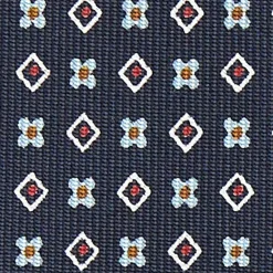 E.Marinella CRAVATTA SARTORIALE CLASSICA IN SETA BLU SCURO Microfantasia fiore Online