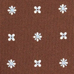 E.Marinella CRAVATTA SARTORIALE CLASSICA IN SETA MARRONE SCURO Microfantasia fiore New