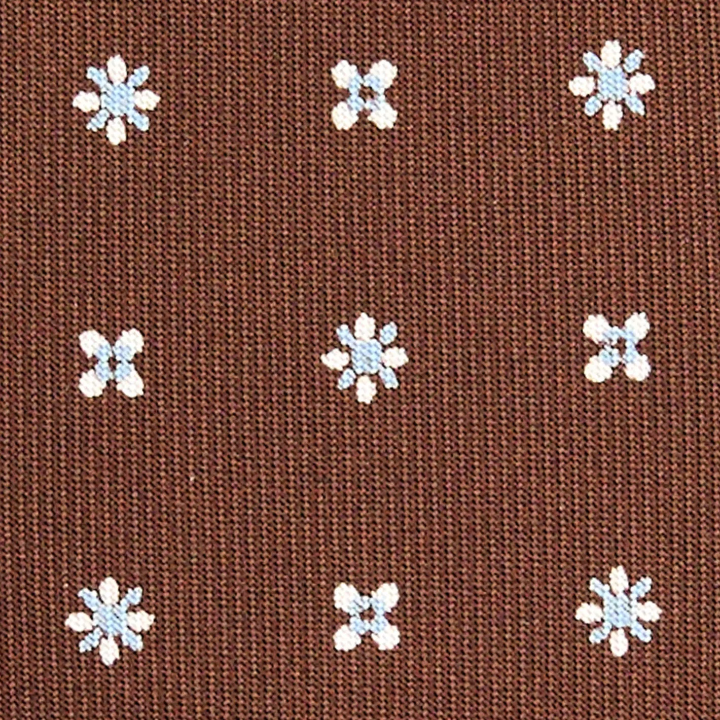 E.Marinella CRAVATTA SARTORIALE CLASSICA IN SETA MARRONE SCURO Microfantasia fiore New