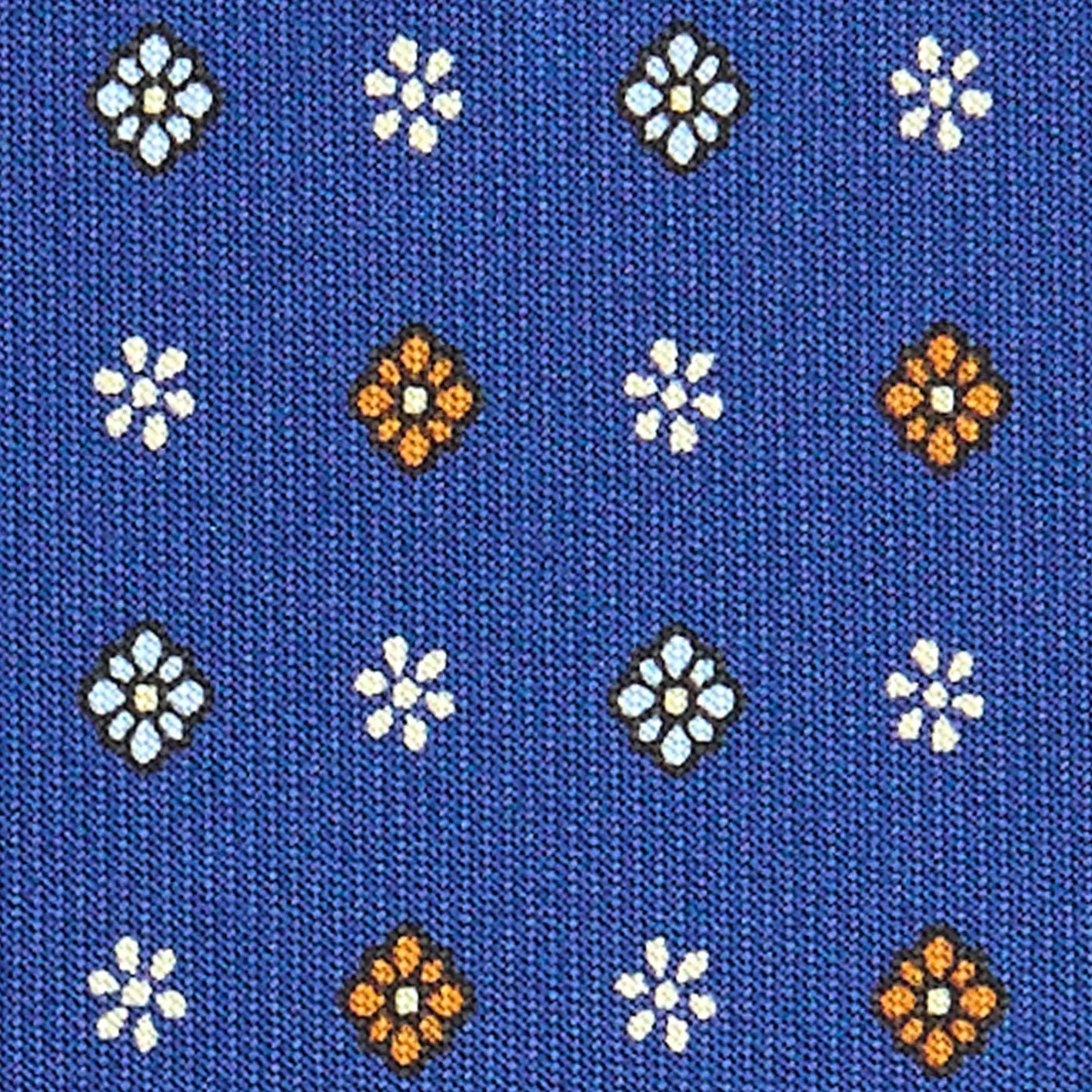 E.Marinella CRAVATTA SARTORIALE CLASSICA IN SETA BLU Microfantasia fiore Clearance