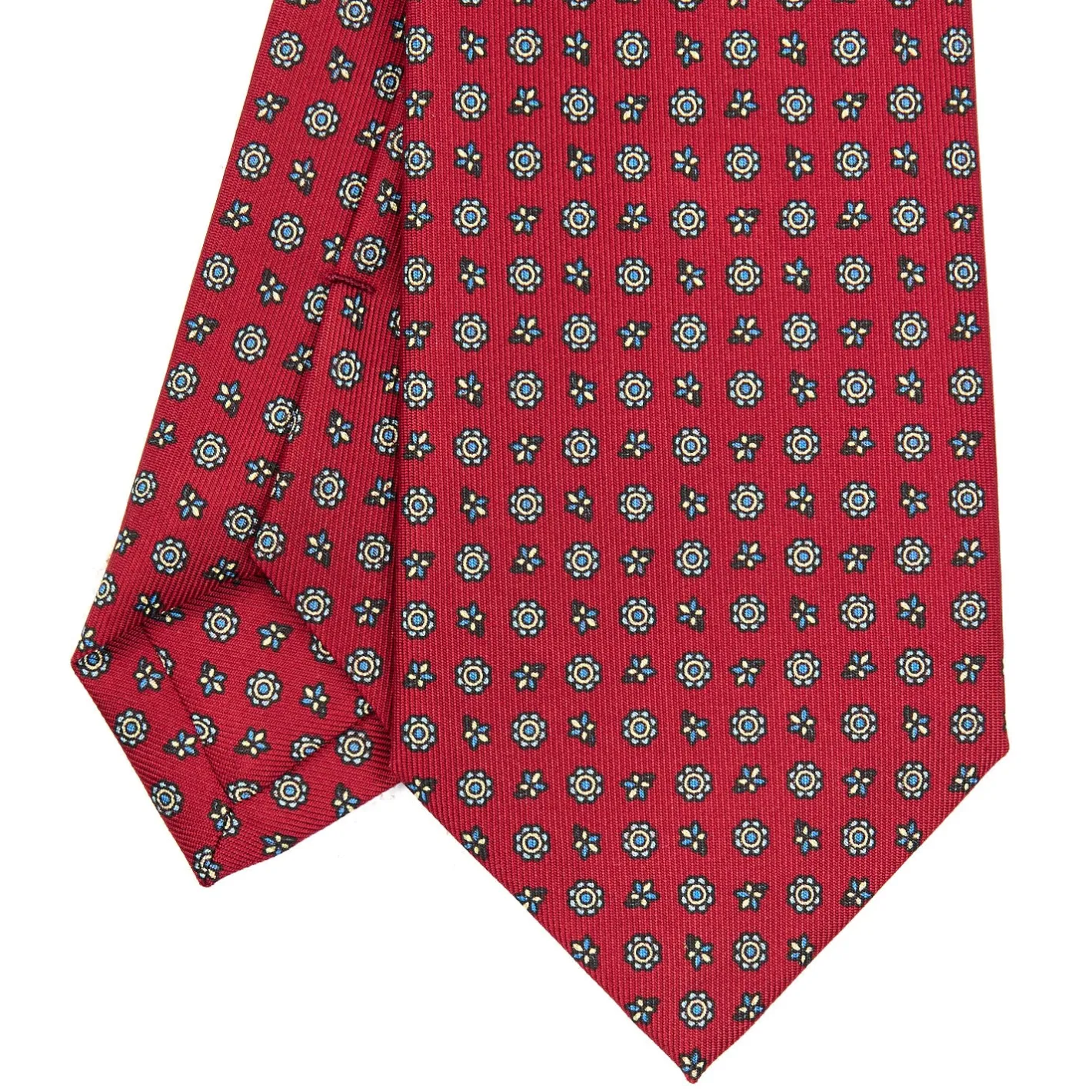 E.Marinella CRAVATTA SARTORIALE CLASSICA IN SETA BORDEAUX Microfantasia fiore Discount