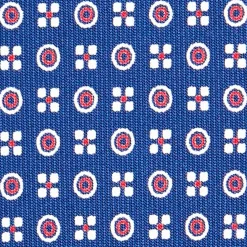 E.Marinella CRAVATTA SARTORIALE CLASSICA IN SETA BLU Microfantasia fiore
