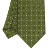 E.Marinella CRAVATTA SARTORIALE CLASSICA IN SETA VERDE OLIVA Microfantasia fiore Online