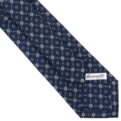 E.Marinella CRAVATTA SARTORIALE CLASSICA IN SETA BLU SCURO Microfantasia fiore Online