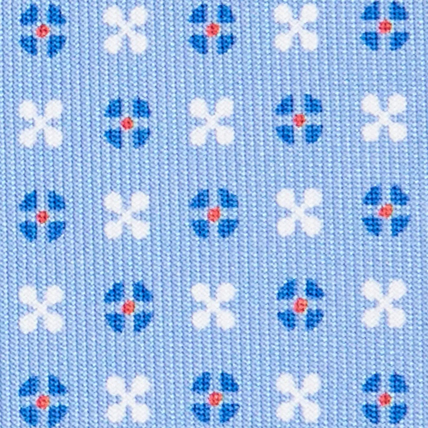 E.Marinella CRAVATTA SARTORIALE CLASSICA IN SETA AZZURRA Microfantasia fiore