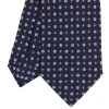 E.Marinella CRAVATTA SARTORIALE CLASSICA IN SETA BLU SCURO Microfantasia fiore Discount