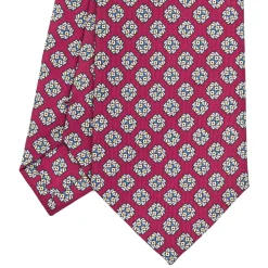E.Marinella CRAVATTA SARTORIALE CLASSICA IN SETA BORDEAUX Microfantasia fiore Best