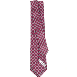 E.Marinella CRAVATTA SARTORIALE CLASSICA IN SETA BORDEAUX Microfantasia fiore Best