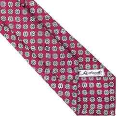 E.Marinella CRAVATTA SARTORIALE CLASSICA IN SETA BORDEAUX Microfantasia fiore Best