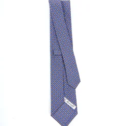 E.Marinella CRAVATTA SARTORIALE CLASSICA IN SETA AZZURRO POLVERE Microfantasia fiore Sale