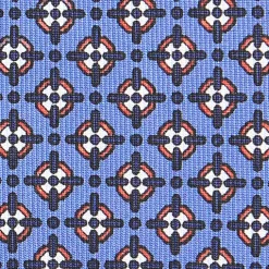 E.Marinella CRAVATTA SARTORIALE CLASSICA IN SETA AZZURRO POLVERE Microfantasia fiore Sale