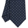 E.Marinella CRAVATTA SARTORIALE CLASSICA IN SETA BLU SCURO Microfantasia fiore Best