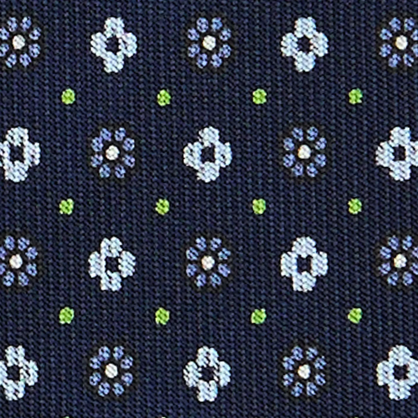 E.Marinella CRAVATTA SARTORIALE CLASSICA IN SETA BLU SCURO Microfantasia fiore Best
