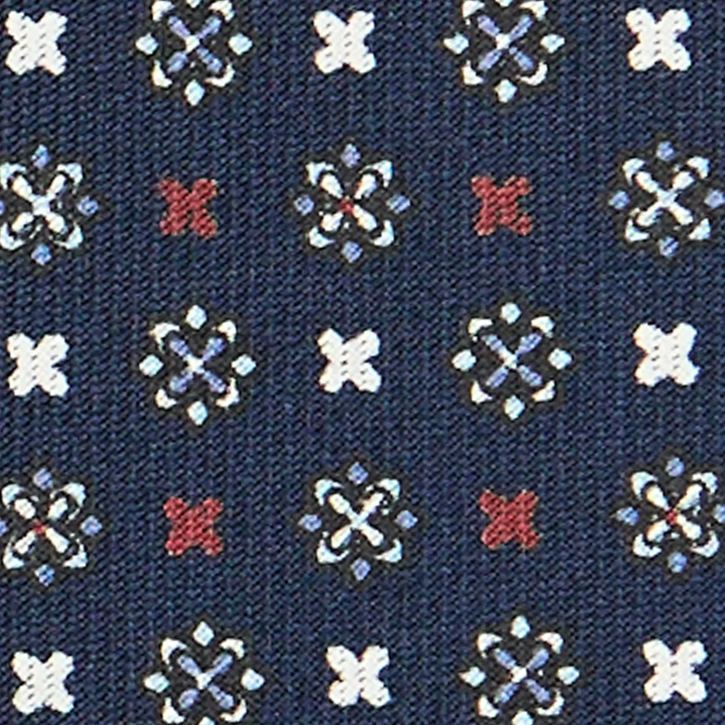 E.Marinella CRAVATTA SARTORIALE CLASSICA IN SETA BLU SCURO Microfantasia fiore Hot