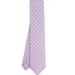 E.Marinella CRAVATTA SARTORIALE CLASSICA IN SETA LILLA Microfantasia fiore Outlet