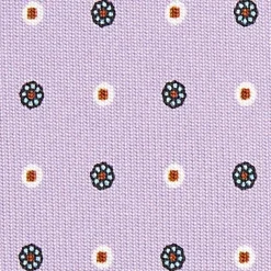 E.Marinella CRAVATTA SARTORIALE CLASSICA IN SETA LILLA Microfantasia fiore Outlet