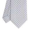 E.Marinella CRAVATTA SARTORIALE CLASSICA IN SETA GRIGIO CHIARO Microfantasia fiore Outlet