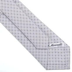 E.Marinella CRAVATTA SARTORIALE CLASSICA IN SETA GRIGIO CHIARO Microfantasia fiore Outlet